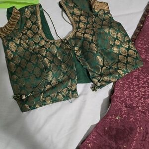 Bombay Green and Gold Brocade Blouse